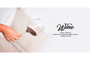 Rose Wine Glass - Banner Vector 003