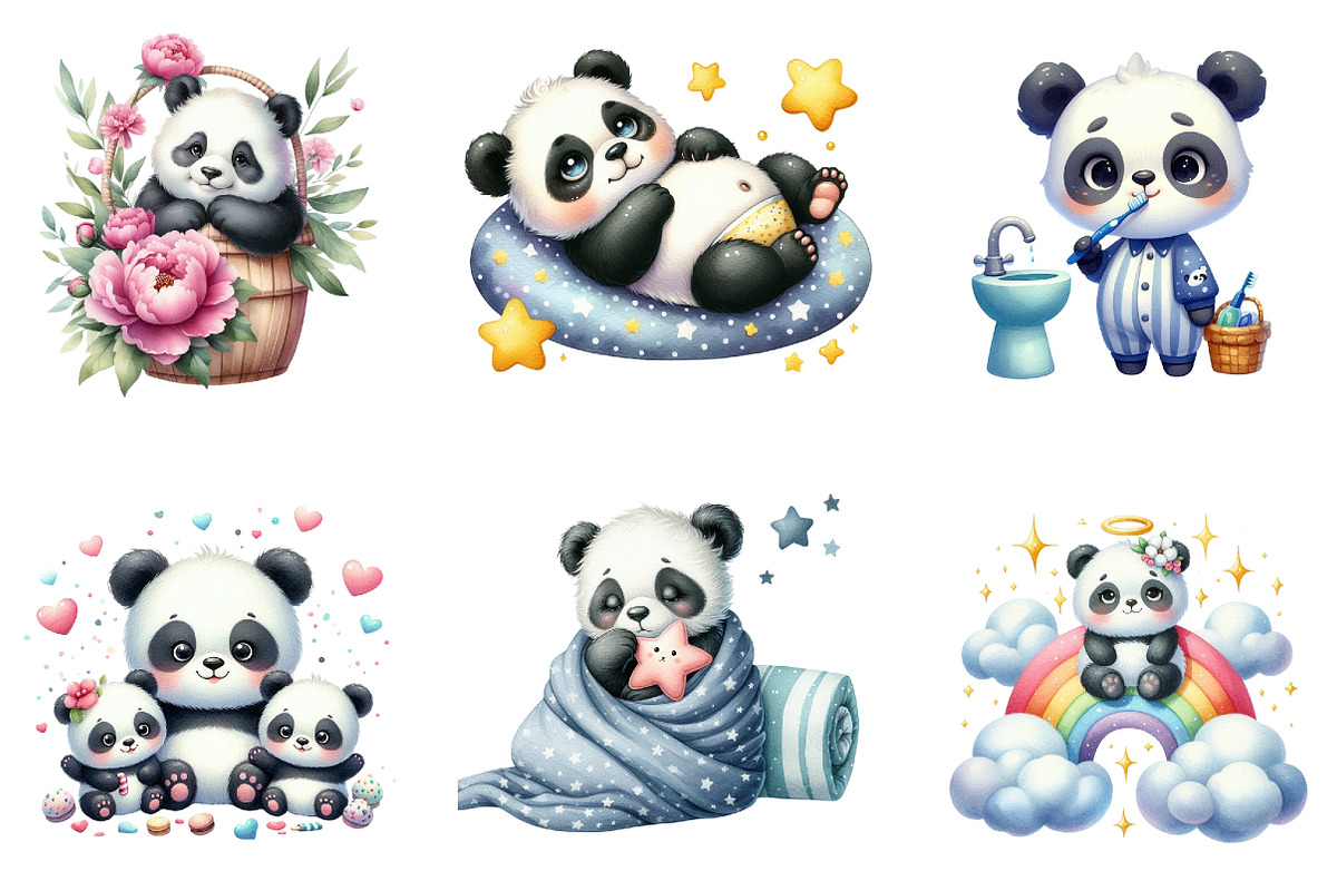 Panda, Baby Panda, Little Panda Clip, an Illustration by DreamArtGraphic (Photo 5 of 5)