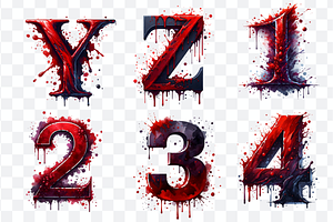 Bloody Alphabet And Numbers Bundle