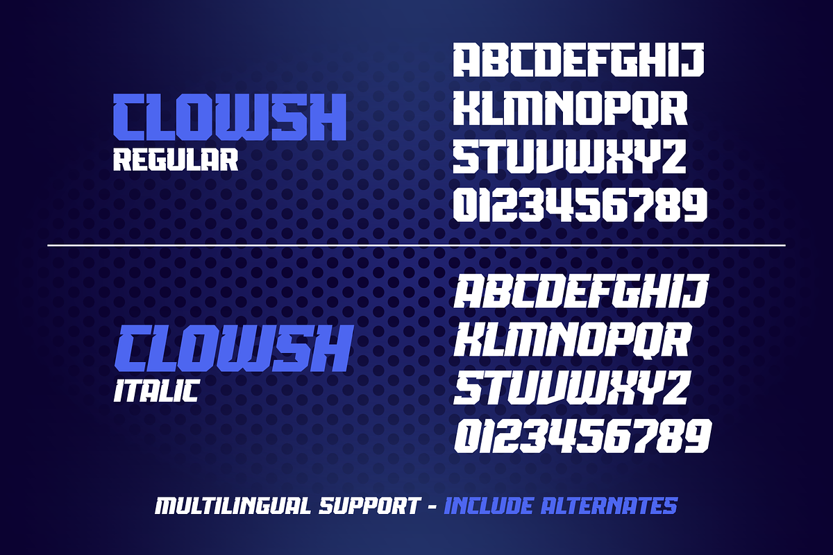 CLOWSH ESPORT, a Sans Serif Font by 24Design Studios (Photo 4 of 5)