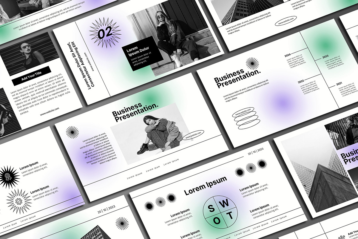 Unique Gradient Powerpoint Template, a Presentation Template by SKY CREATION (Photo 1 of 6)