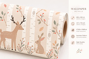 Woodland Kids Wall Mural, a Wallpaper Graphic by by creative paper (Thumbnail 8 of 10)