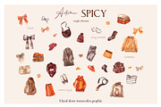 Autumn Spicy.Hand draw watercolor, an Object Graphic by ma_i_vi (Thumbnail 3 of 10)