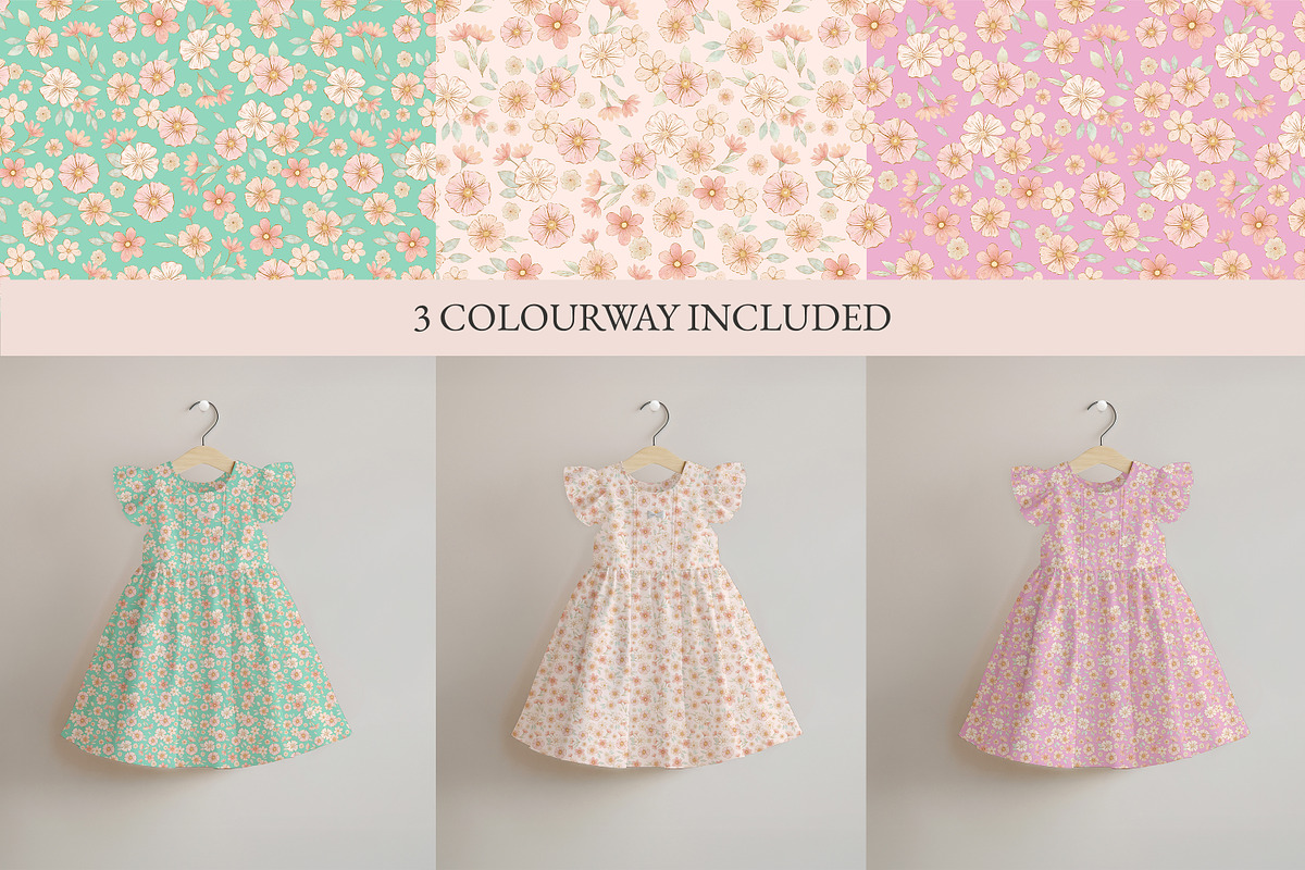 Blush Ditsy Florals, a Pattern Graphic by Naty Art (Photo 1 of 8)