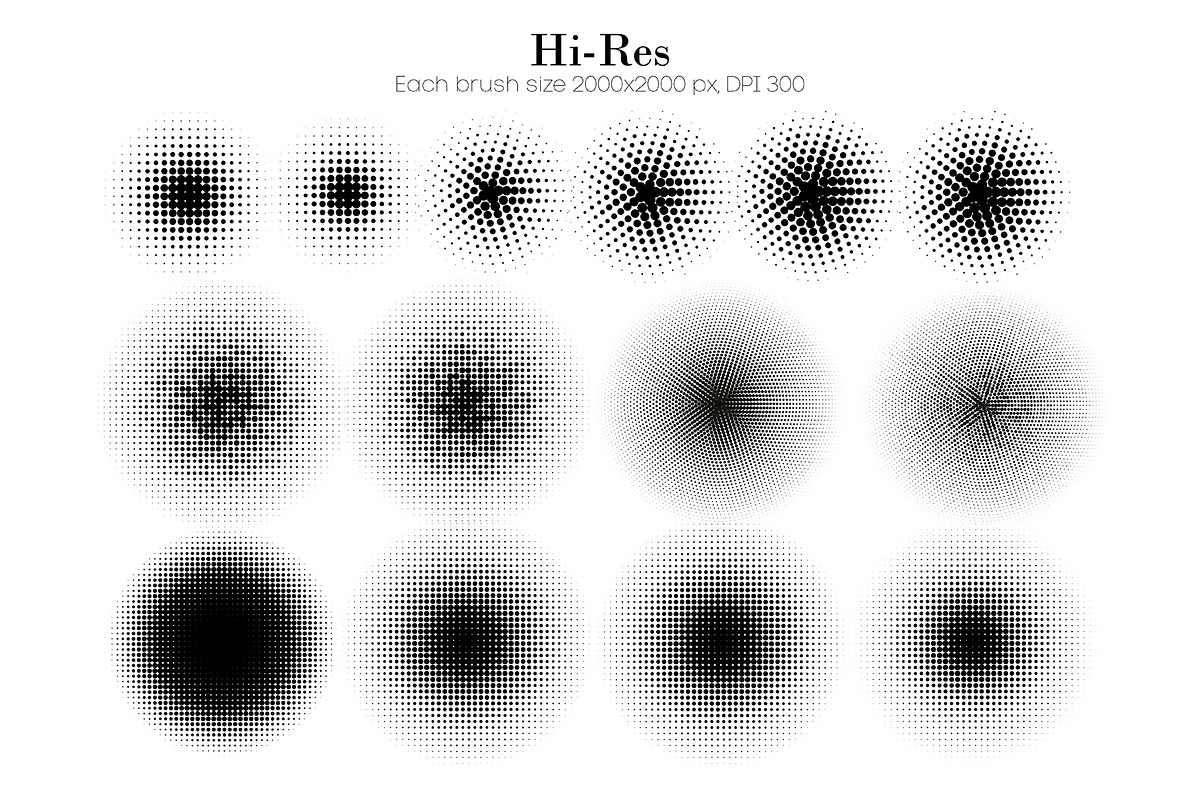 Halftone Brushes for Procreate & PS, a Brush Add-On by RDShop (Photo 4 of 6)