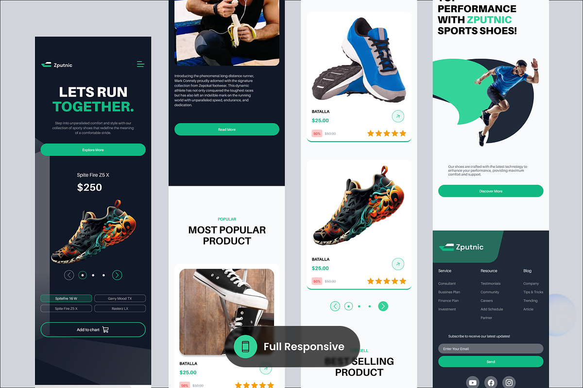 Zputnic - Running Shoes Landing Page, a Landing Page Template by SLAB! Design (Photo 4 of 4)
