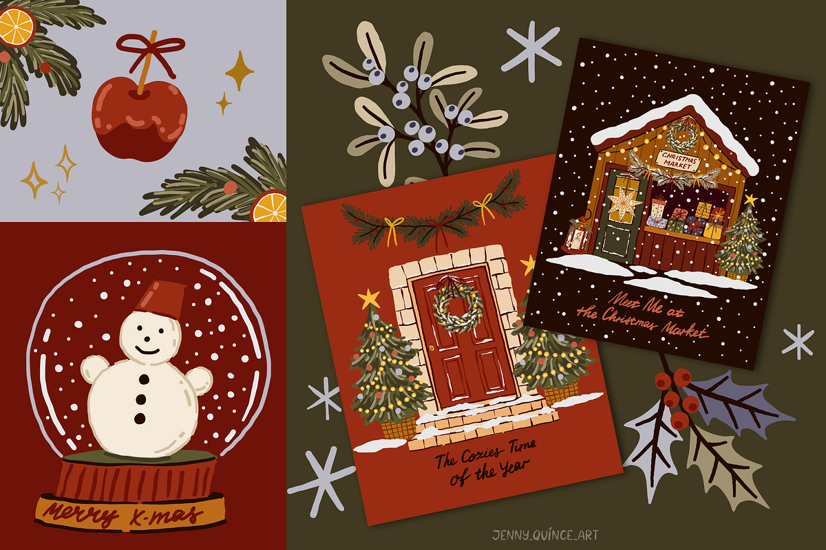 Cozy Christmas – Vector Clipart, a Seasonal Illustration by Jenny Quince (Photo 8 of 14)