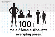100+ male / female silhouette poses, a Sport Illustration by Nick Novell (Thumbnail 1 of 5)