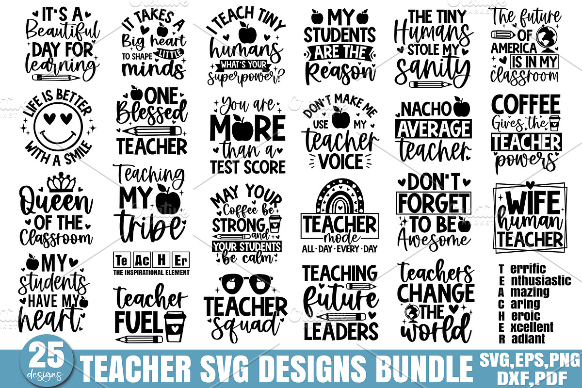 Teacher SVG Bundle, a Graphic by Designer302 (Photo 1 of 27)