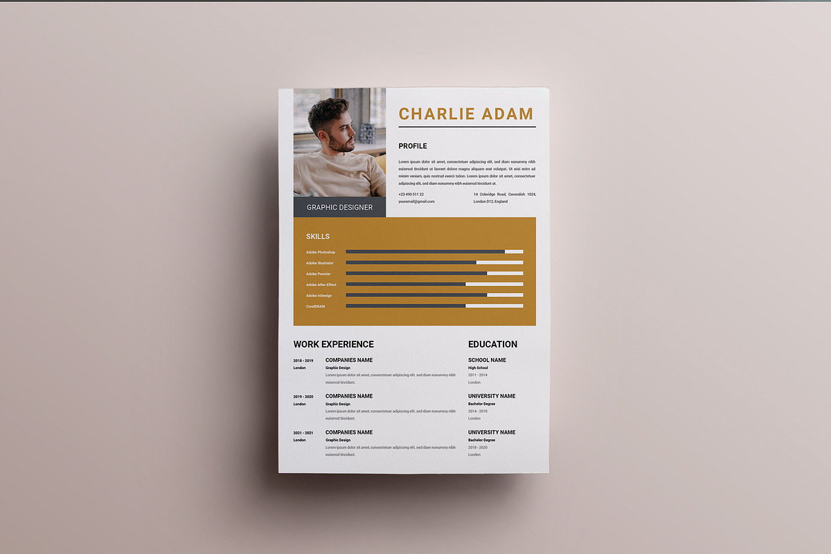 Creative Personal Resume Template, a Resume Template by Jiwstudio (Photo 1 of 3)