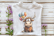 Whimsical Easter Highland Cow Clipar, an Illustration by OK Design (Thumbnail 6 of 6)