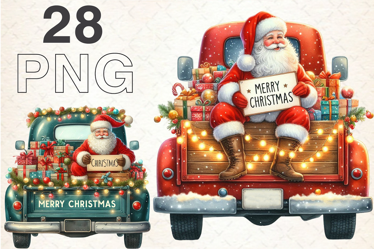 Christmas Gnome and Truck-28 PNG, an Illustration by Libby Wishes (Photo 2 of 6)