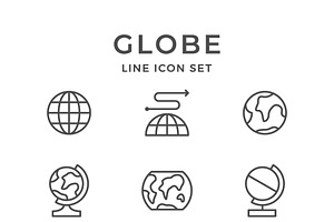Set line icons of globe, an Outline Icon by motorama