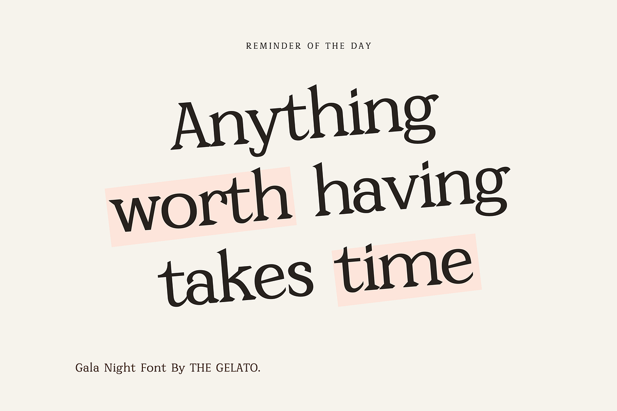 Gala Night: Elegant Minimal Serif, a Serif Font by The Gelato Type (Photo 6 of 10)