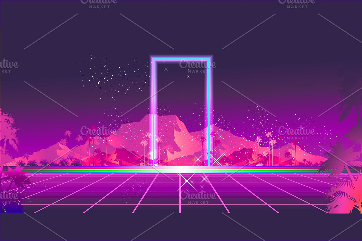 Futuristic banner portal to another, a Background Graphic by alena.sipilova