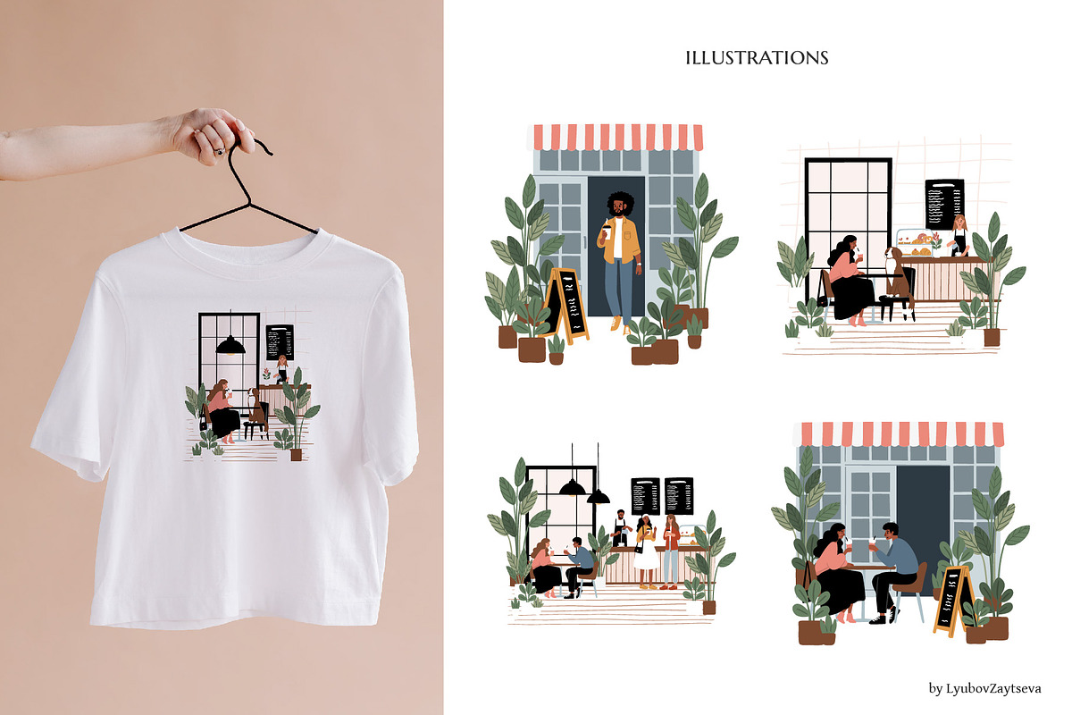 Dog Friendly Cafe Illustrations, a Decorative Illustration by LyubovZaytseva (Photo 2 of 8)