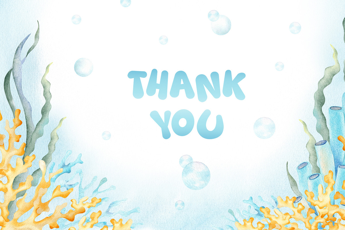 Undersea World Watercolor Clipart, an Animal Illustration by Fedulova Art (Photo 9 of 9)