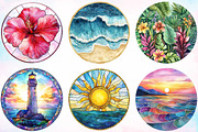 Round Stained Glass Summer, an Illustration by Canvas Craft (Thumbnail 3 of 5)