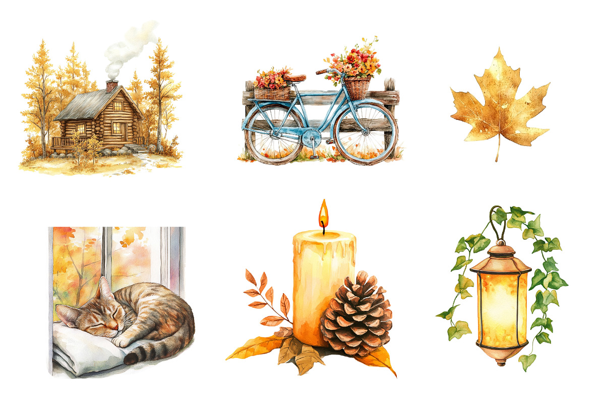Serene Autumn Day Clipart, an Illustration by CreationArt (Photo 2 of 5)