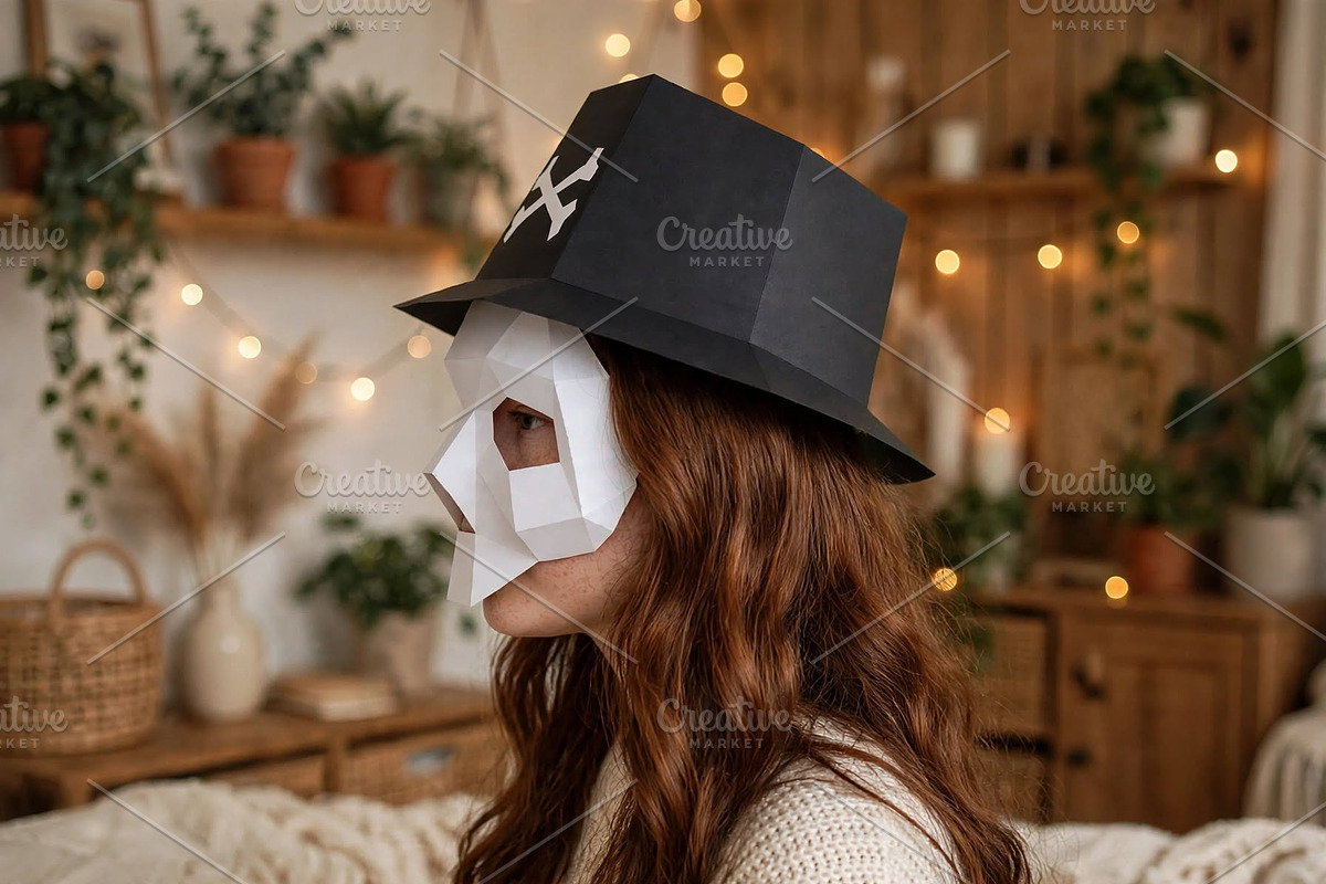 Halloween Skull Mask - 3d papercraft, a Card Template by PAPER amaze (Photo 2 of 4)