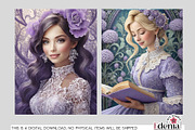 Lavender Female Characters Papers, a Wallpaper Graphic by EdeniaArtStudio (Thumbnail 6 of 7)