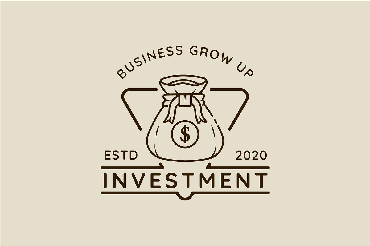 money bag line art logo vector, a Branding & Logo Template by zyxroun shop