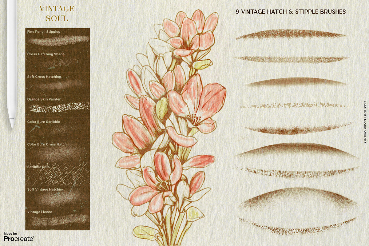 Vintage Soul Procreate Kit, a Brush Add-On by Liquid Amethyst Art (Photo 8 of 12)
