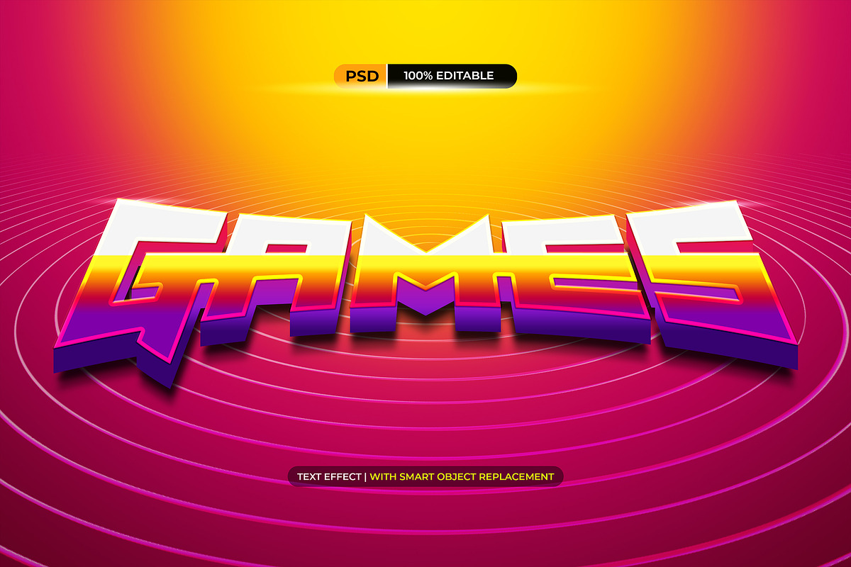 3D Games Esport - Text Effect, a Layer Style Add-On by Modaldesain (Photo 1 of 3)