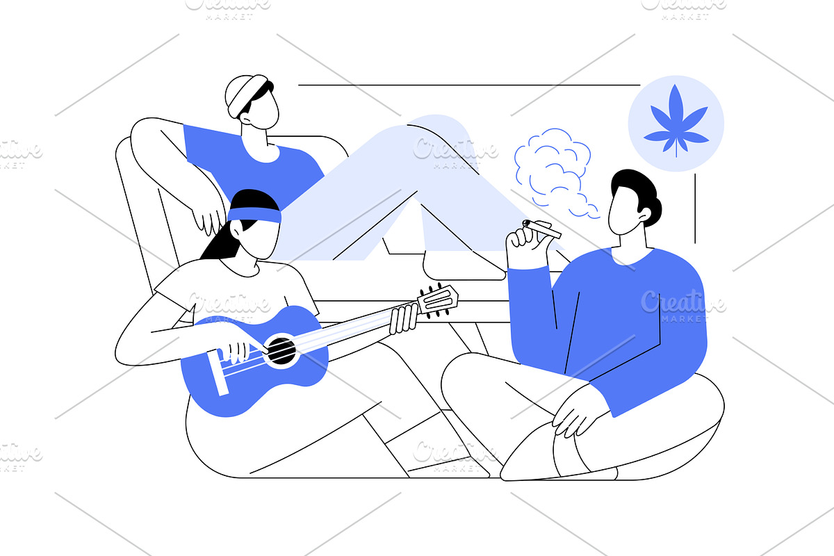 Smoking with friends isolated, a Person Illustration by Visual Generation