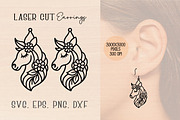 Unicorn Wood Earrings SVG Bundle, an Object Graphic by jannatulpakhi (Thumbnail 3 of 11)