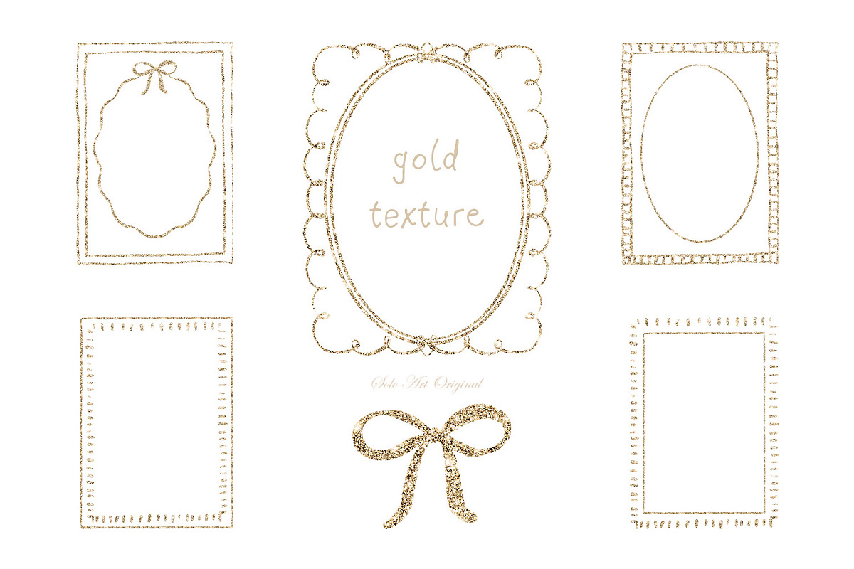 Whimsical Gold Frames Hand drawn, a Graphic by Solo Art Original (Photo 6 of 14)
