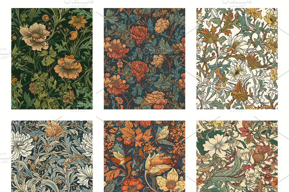 Seamless pattern with flowers, an Illustration by Pundateam (Photo 3 of 5)