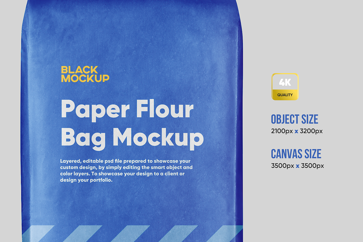 Paper Flour Bag Mockup, a Packaging Mockup by BlackMockup (Photo 3 of 12)