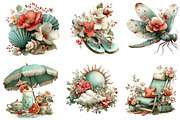 Whimsical Summer Clipart Bundle, an Illustration by CreationArt (Thumbnail 2 of 6)
