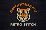Retro Stitch Embroidery Mockup, a Layer Style Add-On by studiogstock (Thumbnail 1 of 3)