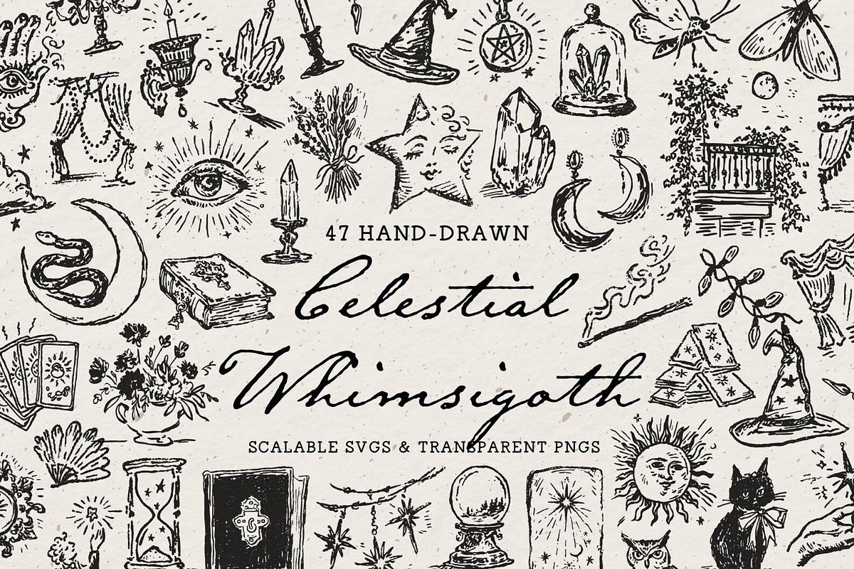 Witchy Clipart Bundle, Mystical Set, an Object Illustration by The October Creative (Photo 2 of 13)
