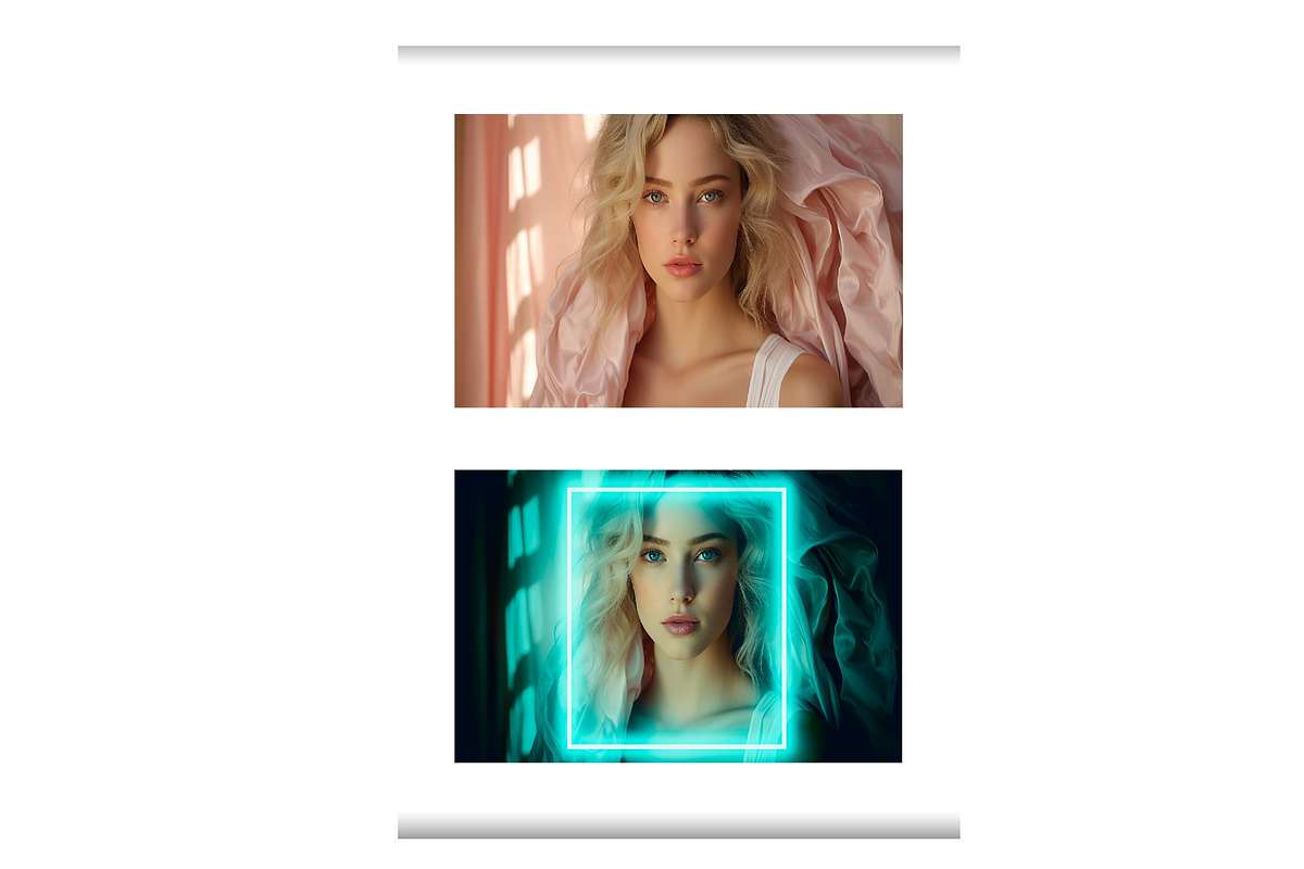 Frame Neon Light Shapes Effect, a Brushes & More by studiogstock (Photo 2 of 2)