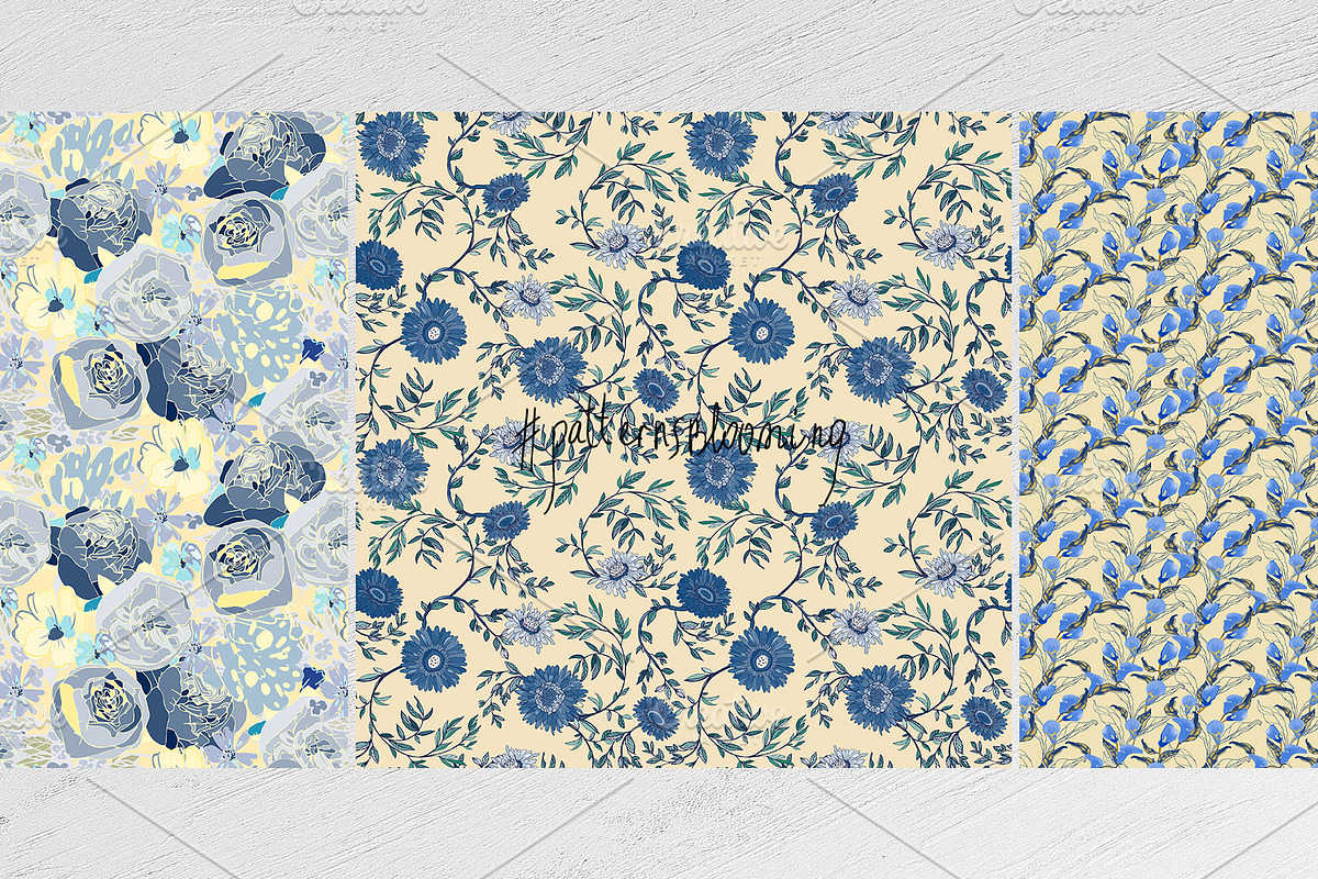 Ivory floral seamless vector pack, a Pattern Graphic by PatternsBlooming