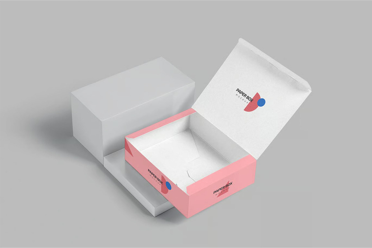 Wide Rectangular Paper Box Mockups, a Packaging Mockup by megostudi0 (Photo 7 of 7)