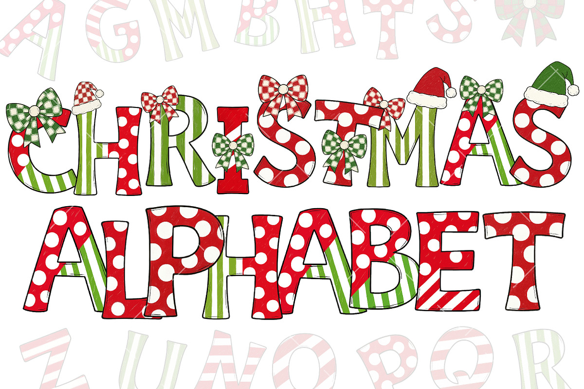 Christmas Alphabet Sublimation, an Illustration by OK Design (Photo 2 of 7)