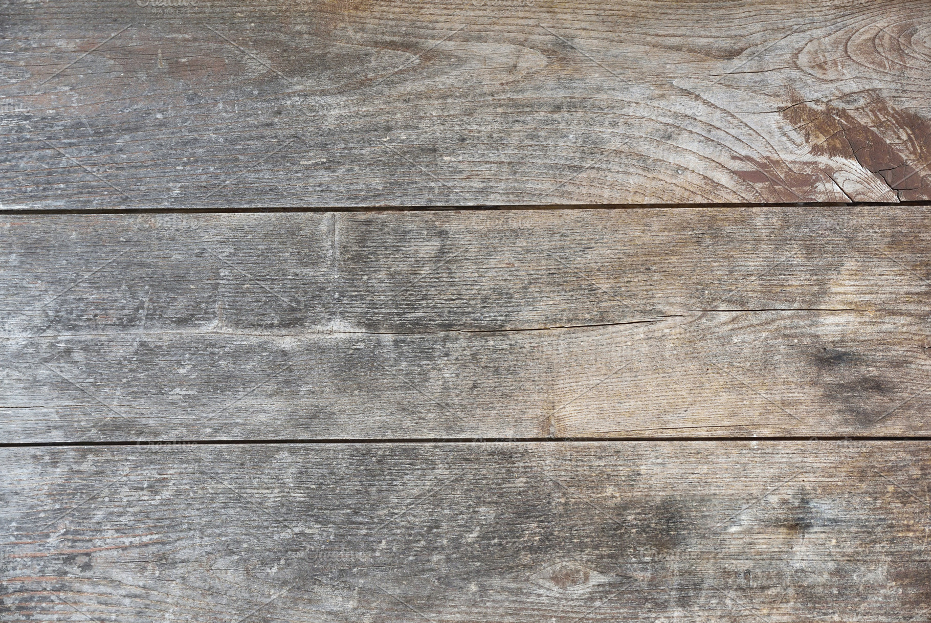 Three horizontal wooden boards worn by time brown and gray, an Abstract Photo by Davizro's Market