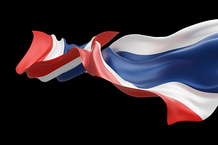 Thailand flag on white background