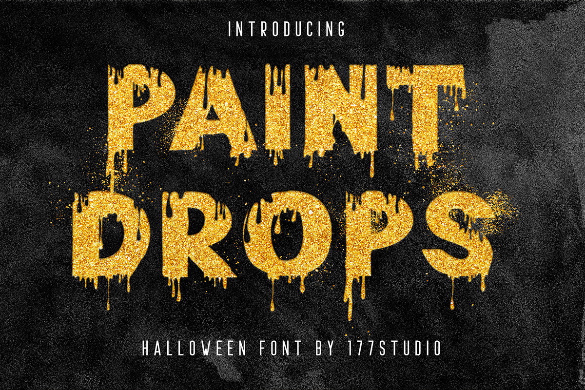 Paint Drops – Halloween Font, a Font by 177Studio (Photo 2 of 4)