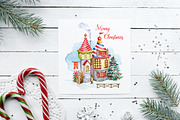 Christmas Houses Clipart, an Illustration by SimpleWishesArt (Thumbnail 5 of 5)