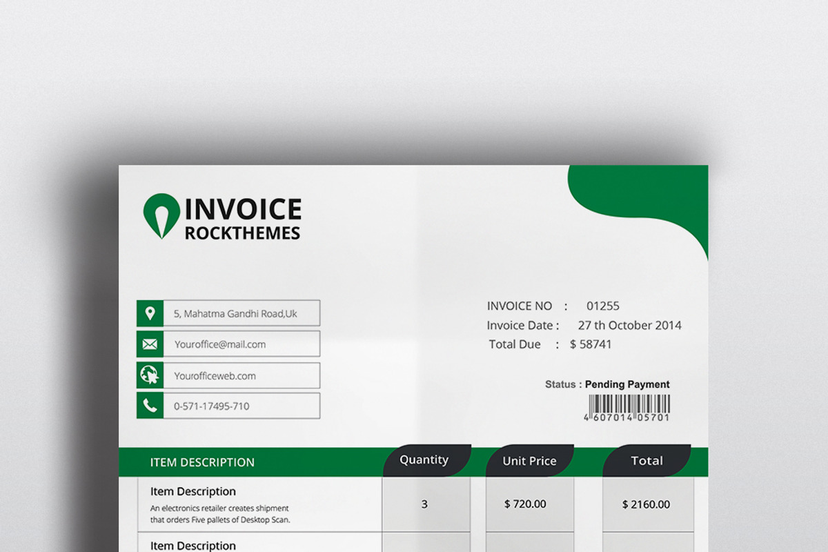 invoice template design, a Stationery Template by Graphicalark (Photo 4 of 4)