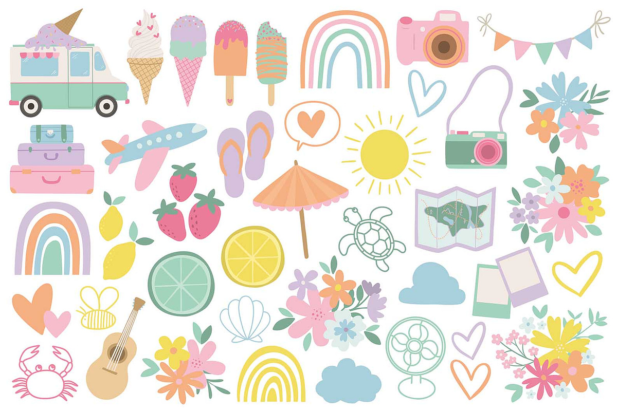 Summer Stories Clipart & Paper Set, a Seasonal Illustration by Studio Hello Joy (Photo 3 of 3)