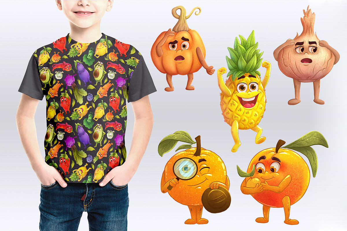 Funny emotion fruits and vegetables, a Templates & Theme by KrisPlazun (Photo 5 of 6)