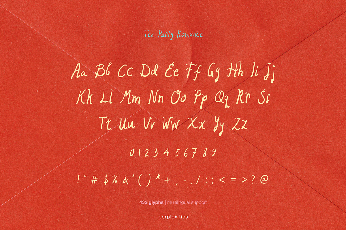 Tea Party Romance Handwritten Font, a Handwritten Font by Perplexitics (Photo 15 of 16)