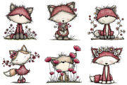 Whimsical Spring Fox Clipart, an Illustration by Designking (Thumbnail 2 of 5)