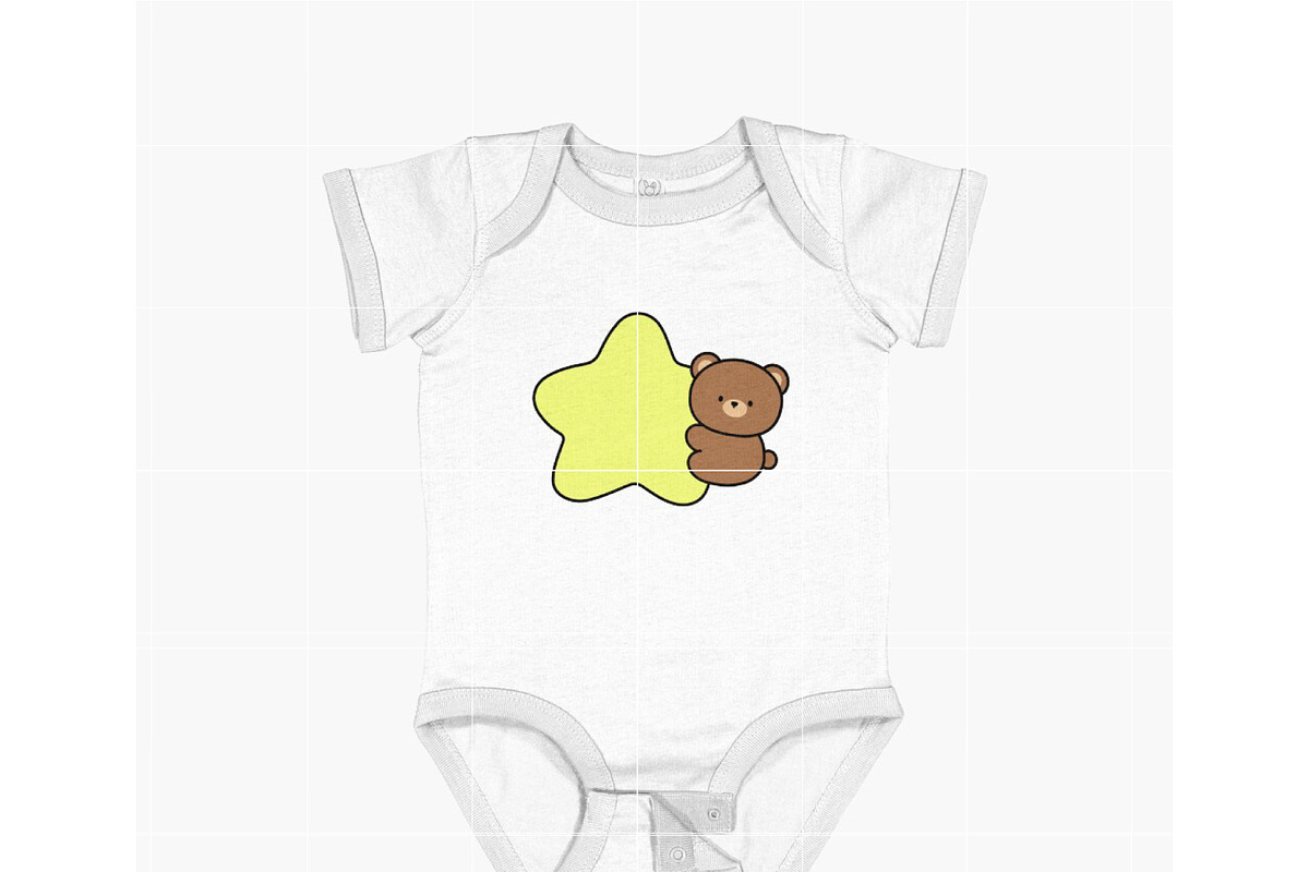 Cute Bear with Star SVG, an Illustration by TheHitShop (Photo 2 of 10)